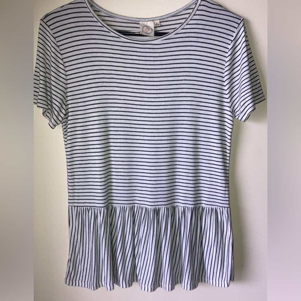 Black and white striped shirt. Size small